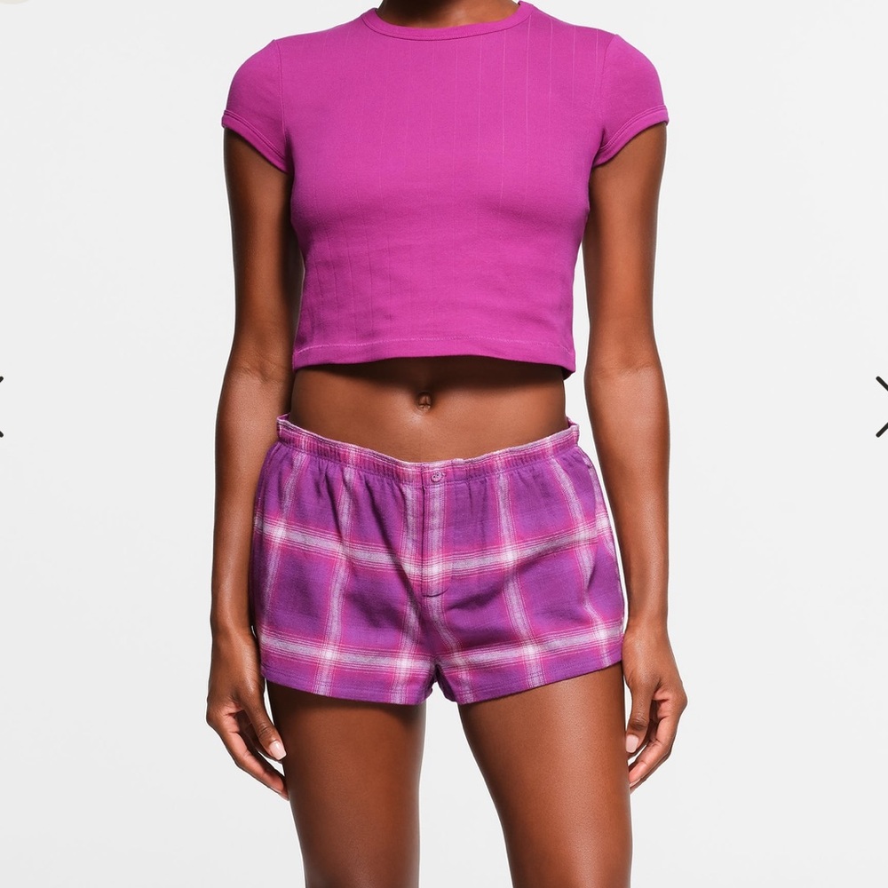 LIMITED EDITION SKIMS LOLLIPOP PLAID CHEEKY BOXERS size medium